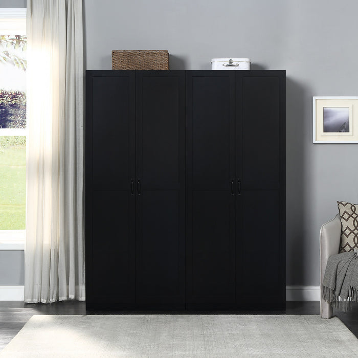 Armoire de rangement moderne Hopkins 30\" en noir (7 etageres) - Lot de 2