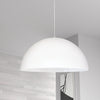 Dainolite Ofelia 1 Light Pendant Large Matte White Lamp|Grand luminaire suspendu Ofelia de Dainolite avec fini blanc mat et 1 ampoule