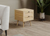 End Table With 2 Drawers - Natural Brown Wood Look | Table de bout avec 2 tiroirs - apparence de bois brun naturel