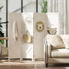 HOMCOM 56.9" 4 Panel Room Divider with Pegboard Display for Indoor White