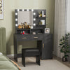 HOMCOM Vanity Table Set, Makeup Table with Stool, LED Mirror and Storage