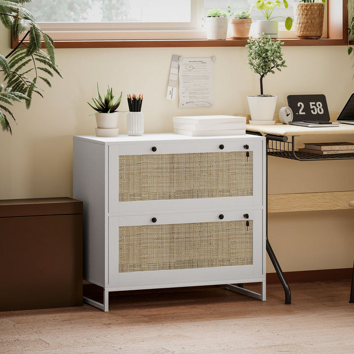 Vinsetto Classeur verrouillable avec barre de suspension, naturel