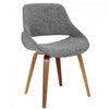 LumiSource Fabrico Grey Fabric Mid-Century Modern Dining Accent Chair - Set of 2|Chaise d’appoint de salle à manger moderne du milieu du 20e siècle Fabrico en tissu gris - ensemble de 2