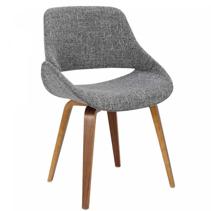 Chaise d’appoint de salle à manger moderne du milieu du 20e siècle Fabrico en tissu gris - ensemble de 2
