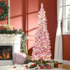 Homcom 6ft Snow Flocked Artificial Christmas Tree W/ Led Light|Homcom Arbre De Noel Artificiel Floque De Neige De 6 Pieds