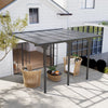 Outsunny 10' X 12' Outdoor Hardtop Pergola Polycarbonate Roof Gazebo Grey