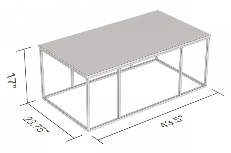 Table à café de 43 po - taupe foncé avec métal noir