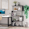 HOMCOM 5-Tiers Bookcase Z-Shape Storage Bookshelf Display with Metal Frame