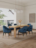 Carrington and Rockaway Modern Industry Chic 7-Piece Dining Set in Midnight Blue and Natural | Ensemble de salle a manger moderne industriel chic Carrington et Rockaway 7 pieces, bleu minuit et naturel