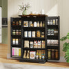HOMCOM Kitchen Pantry Cabinet Storage Cabinet with Adjustable Shelves Black