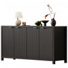 Ted 55" Fluted Buffet Cabinet With Storage And Adjustable Shelves - Black | Ted Buffet Cannele 55" Avec Rangement Et Etageres Reglables - Noir
