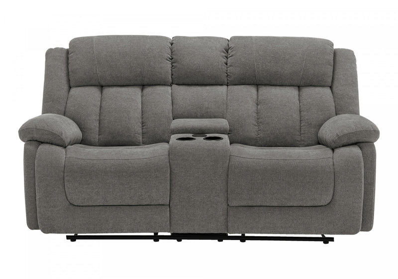 MONARCH SPECIALTIES CAUSEUSE REMBOURRE 2 PLACES INCLINABLE ELECTRIQUE, 76\"L, TISSU GRIS CLAIR, TRANSITIONNEL