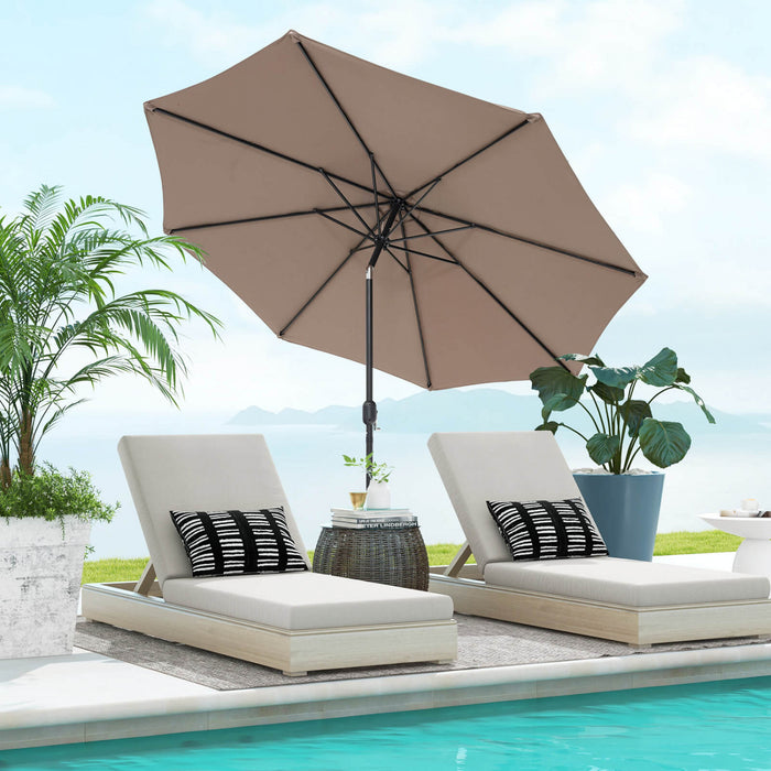 Costway Parasol de Patio 10ft exterieur avec pied de parasol rond robuste de 59 LBS