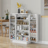 HOMCOM 41" Kitchen Pantry with 12 Spice Racks and Adjustable Shelves White