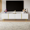 Frances Modern Tv Stand With 4 Doors,high-gloss White Tv Stand | Meuble Tv Moderne Frances Avec 4 Portes, Blanc Laque Brillant