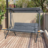 Outsunny 3 Seat Outdoor Swing Chair Steel Swing Bench Porch Swing With Adjustable Canopy, Coffee Tab|Chaise Pivotante Outsunny A 3 Places Chaise Pivotante En Acier Avec Auvent Reglable, Tables Basses E