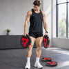 Soozier 66 lbs Weight Plates Set, 4-Piece Sand-Filled Plates, Black and Red