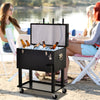 Outsunny 68 Quart Rolling Cooler Cart Ice Beer Beverage Cooling Bin, Silver