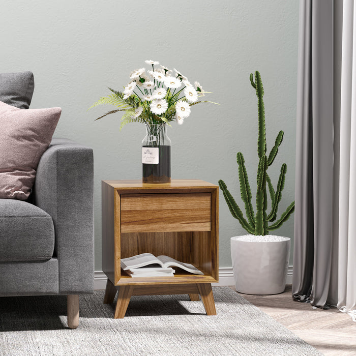 HOMCOM Table de chevet moderne avec tiroir et etagere