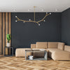 Dainolite Morgan 8 Light Horizontal Pendant Aged Brass Finish Lamp|Luminaire suspendu horizontal Morgan de Dainolite avec fini laiton vieilli et 8 ampoules