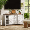 HOMCOM Farmhouse Sideboard Buffet Cabinet with Doors Cream White