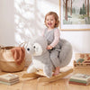 Qaba Rocking Horse for Toddlers 1-3 Y, Seal Baby Rocking Horse with Animal Sound, Safety Belt, Rocking Stopper, Stuffed Plush Ride-On Animal for Birthday Christmas Gift, Grey
