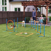 PawHut Dog Agility Training Equipment, 5PCS Dog Obstacle Course Starter Kit with Weave Poles, Adjustable Hurdles, Jump Ring, Pause Box, Bowl and Carrying Bag