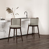 Evalyn Modern Wood Upholstered Barstool in Stone - Set of 2 | Tabouret de bar moderne en bois et tissu Evalyn, coloris pierre - Lot de 2