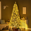 Homcom 7.5ft Snow Flocked Artificial Christmas Tree With Lights|Homcom Arbre De Noel Artificiel Floque De Neige De 7,5 Pieds Avec Lumieres