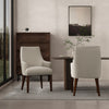 Beever Modern Chenille Wood Armchair in Taupe - Set of 2 Dining Chair | Fauteuil moderne Beever en bois et chenille taupe - Lot de 2
