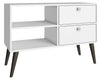 Manhattan Comfort Practical Dalarna TV Stand with 2 Open Shelves & 2 Drawers - White|Meuble pour téléviseur pratique Dalarna de Manhattan Comfort avec 2 tablettes ouvertes et 2 tiroirs - blanc