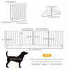 Pawhut Foldable Dog Gate With Door, 4 Panels Freestanding Pet Gate With Support Feet Indoor Playpen |Pawhut Porte Pour Chien Pliable Avec Porte, 3 Panneaux Porte Pour Animaux De Compagnie Autoportante