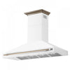 Forno Aria 60 Inch Wall-Mounted White Range Hood- FRHWM5095-60WHT | Hotte de cuisiniere murale Aria de 60 pouces en blanc inoxydable-FRHWM5095-60WHT