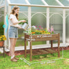 Outsunny 45"x22"x33" Elevated Planter Box with Storage Shelf, Carbonized