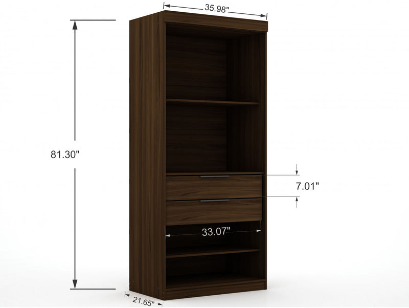 Armoire contemporaine moderne Mulberry 36\" en brun chataigne