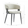 Luce Modern Textured Vegan Leather Metal Dining Chair in Oatmeal - Set of 4 | Chaise de salle a manger moderne Luce en cuir vegetalien texture et metal, couleur avoine - Lot de 4