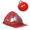 Outsunny Pop Up Beach Tent Portable Sun Shelter Uv Protection Outdoor Patio With Carry Case & Stakes|Outsunny Pop Up Tente De Plage Abri Soleil Portable Protection Uv Patio Exterieur Avec Etui De Trans