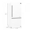 Forno Milano Espresso 31 Inch Bottom Freezer, White, 17.2 cu.ft. - FFFFD1785-31WHT | Refrigerateur Milano Espresso de 31 po avec congelateur inferieur, blanc, 17,2 pi³ – FFFFD1785-31WHT