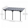 Outsunny 14' X 10' Outdoor Hardtop Pergola Polycarbonate Roof Gazebo With Adjustable Height, Aluminu|Outsunny Pergola Adossable Rigide Alu. Dim. 171.25"l X 118"l Pavillon De Jardin Toit Panneaux De Pol