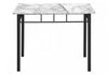 Dining Table 5-Piece Set Small Rectangular Kitchen White Marble-Look Laminate Black Metal Contemporary Modern|Ensemble de salle à manger 5 pièces de style moderne contemporain pour la cuisine avec petite table