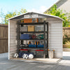 Outsunny Abri A Outils En Metal 7'x4' Abri Exterieur Avec Gants, Gris Fonce