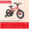 Costway 14-inch Kid's Bike For 3-5 Years Old With Adjustable Saddle & Anti-slip Handlebar Red