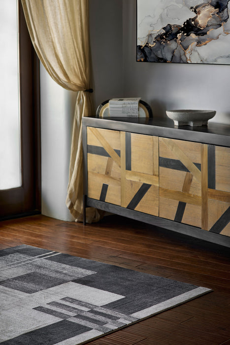 Tapis Contemporain Sorelle 5'1\" x 7'7\" en Gris