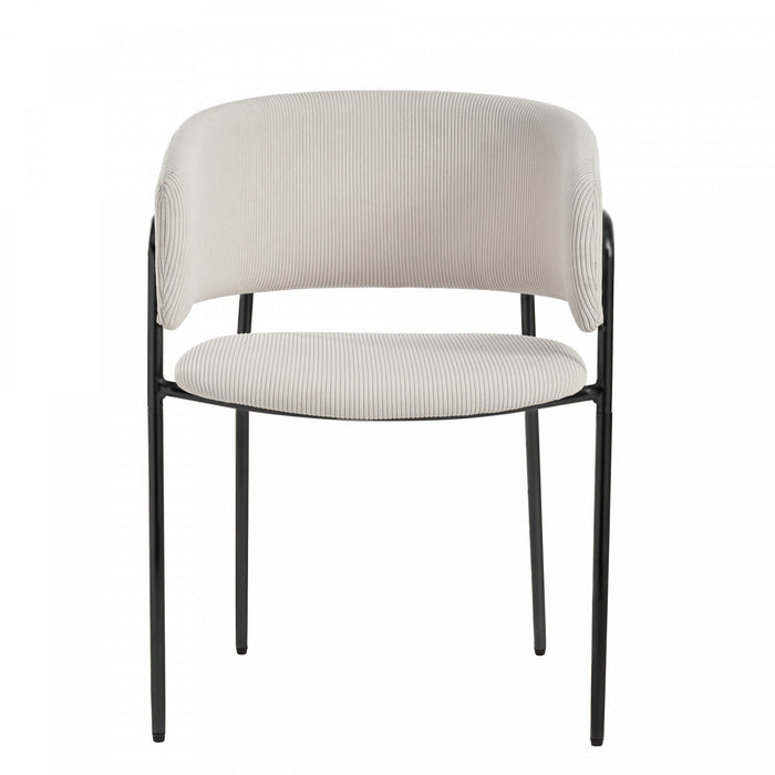Ethan Ensemble de 4 chaises d’appoint modernes avec assise en velours cotele, pieds inclines et pieds reglables, beige