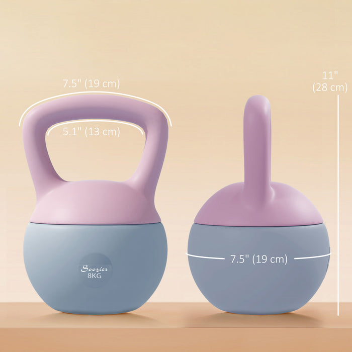 Soozier Kettlebell 18 lb (env. 8 kg), pour renforcement musculaire, violet