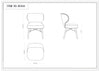 Strine Modern Wood Upholstered Dining Chair in Blue and Gold - Set of 2 | Chaise de salle a manger moderne Strine en bois et tissu bleu et or - Lot de 2