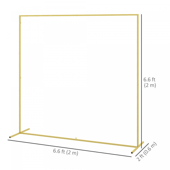 Outsunny 6.6ft X 6.6ft Or Mariage Arch Toile De Fond Stand Pour La Fete