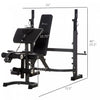 Soozier Weight Bench Stand With Squat Rack, Adjustable Olympic Bench, Multifunctional Arm Curl Pad, |Soozier Banc De Musculation Fitness Entrainement Complet Avec Support D'halteres Repose Barre Curl D