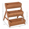Outsunny 3 Tier Raised Garden Bed Vertical Wooden Elevated Planter Box Kit For Flowers, Vegetables, |Outsunny Jardiniere Surelevee A 3 Niveaux, Jardiniere Surelevee En Bois, 26" X 30" X 30", Marron