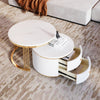 Thomas 27.6" Modern Round Coffee Table With 2 Storage Drawers - White | Table Basse Ronde Moderne Thomas De 27,6" Avec 2 Tiroirs De Rangement - Blanche